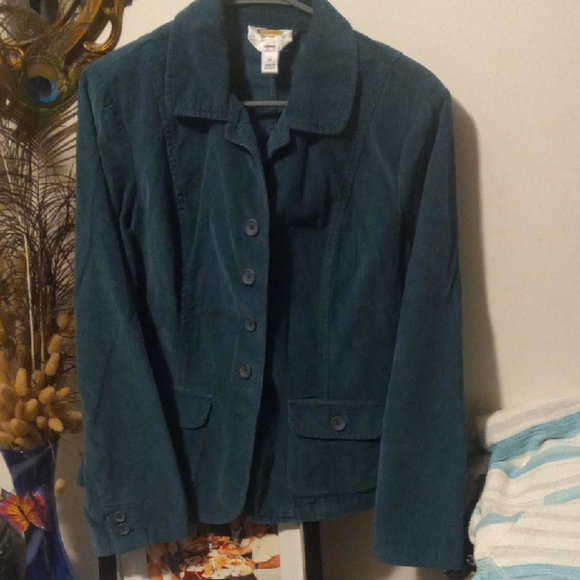 Talbots Jackets & Blazers - Talbots Teal Corduroy Button-Front Blazer